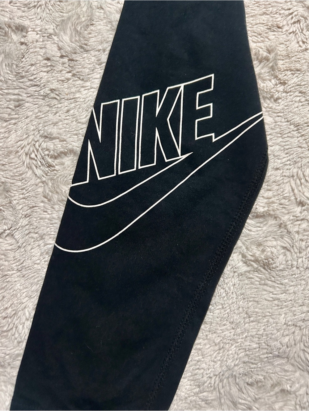 Nike Black Leggings with White Logo Medium - Picture 4 of 9